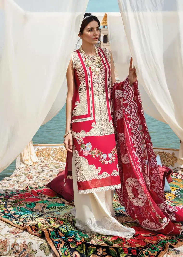 Crimson luxury lawn sangria king replica suit