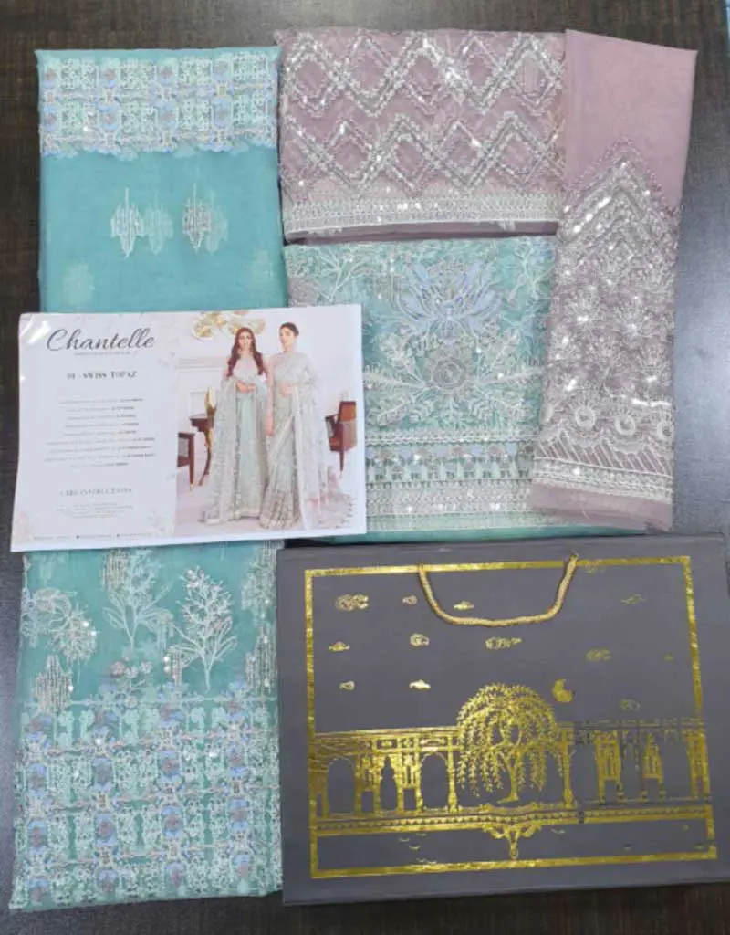 Baroque Chantelle Embroidered Chiffon (Swiss Topaz) King Replicas