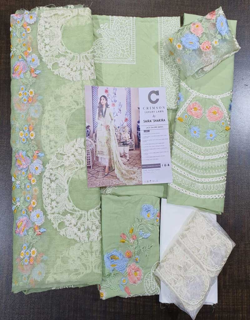 Crimson Luxury Lawn (Lace Galore) King Replicas