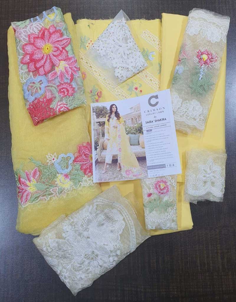 Crimson Luxury Lawn by Saira Shakira (Floral Affairs) King Replicas