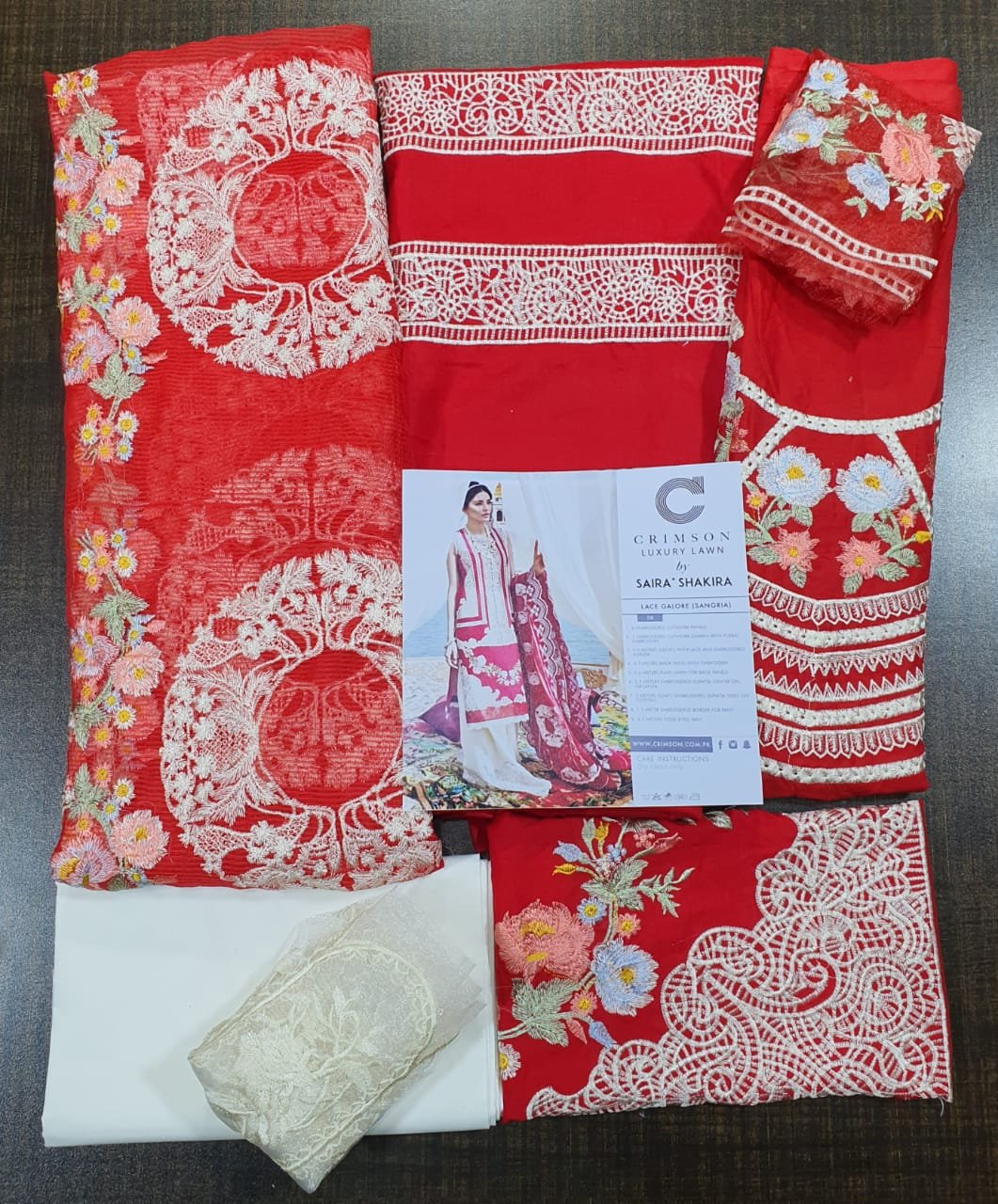 Crimson luxury lawn sangria king replica suit