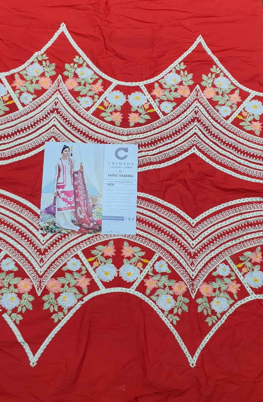 Crimson luxury lawn sangria king replica suit