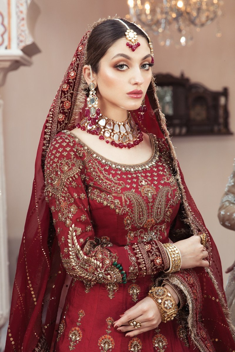 Maria b couture brides edition king copy lehnga deep red
