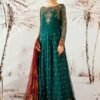 Iznik opulent chiffon cobalt green suit king copy