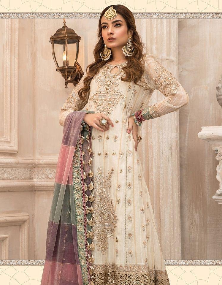 Maria b Mbroidered Wedding King Replica Suit D2