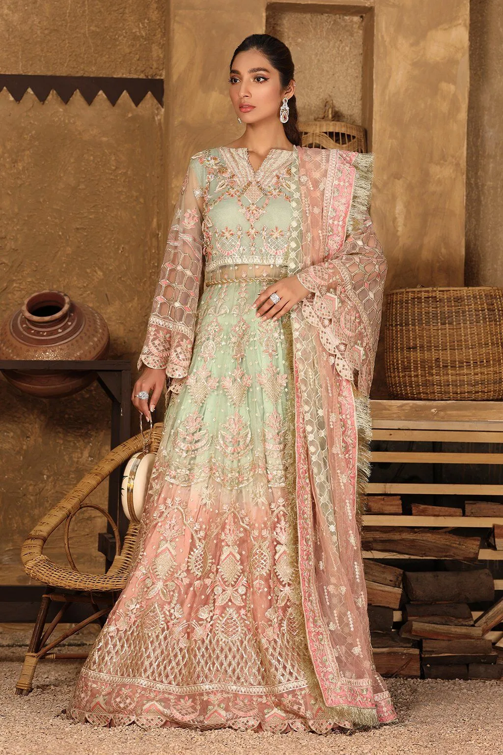Emaan adeel Bridal Master king replica Pakistani Maxi suit