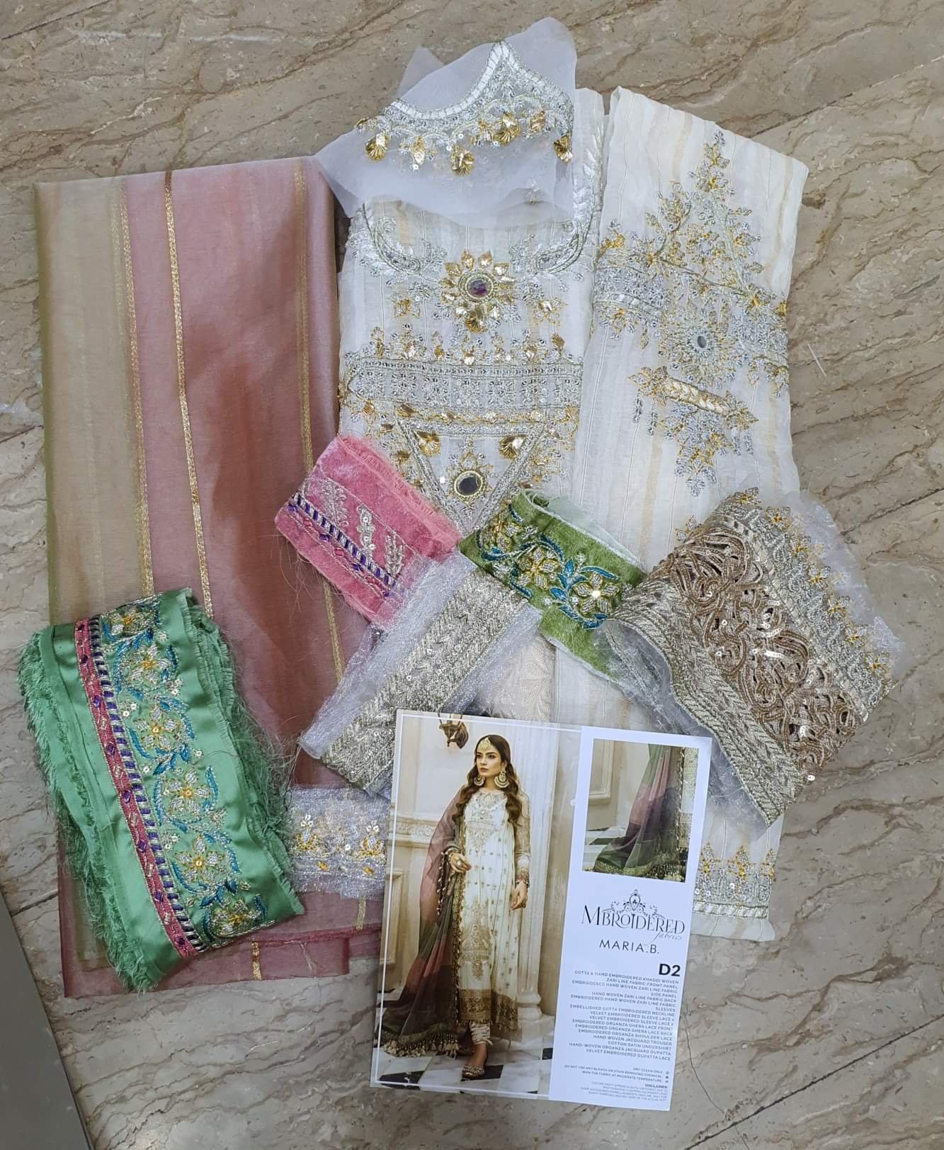 Maria b Mbroidered Wedding King Replica Suit D2