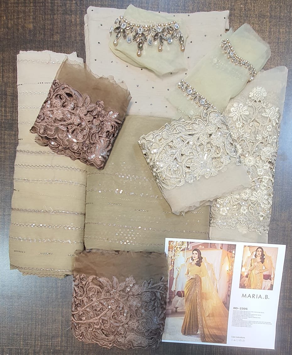 Maria b Mbroidered Bridal Wedding Master King Replica Pakistani Suit bd 2306 saree