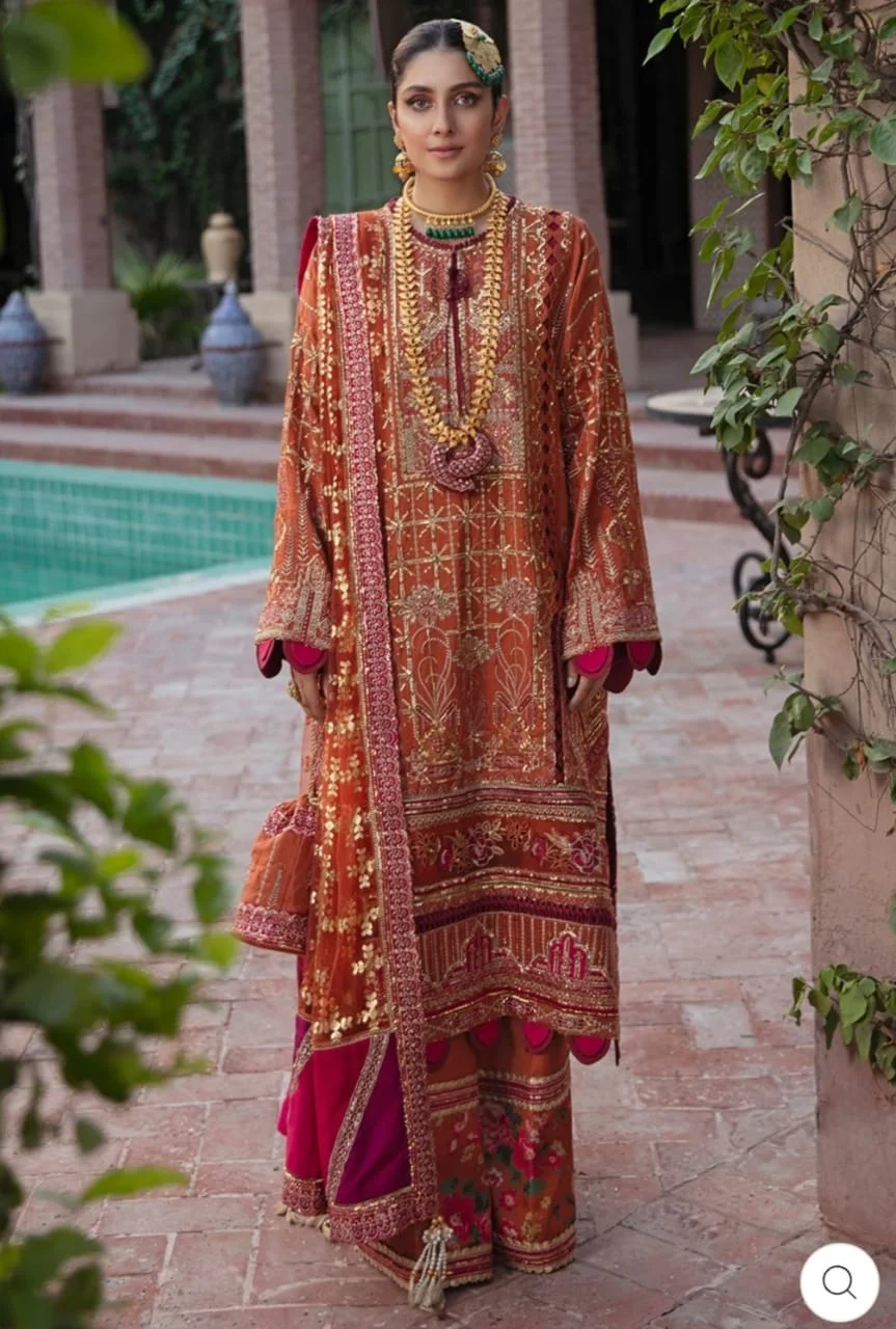 Afrozeh bridal Wedding Master King Replica Pakistani suit dar e jaan