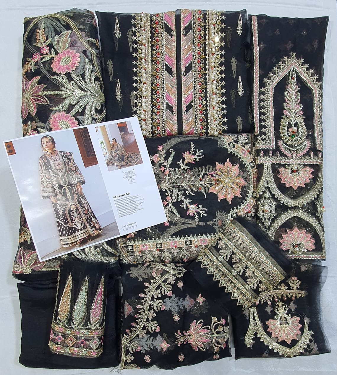 MNR black master king Replica Pakistani lehanga suit malhaar