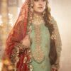 Maria b Mbroidered Bridal Wedding Master King Replica Pakistani velvet mint Suit D3