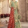 Maria b Mbroidered Bridal Wedding Master King Replica Pakistani velvet mint Suit D3