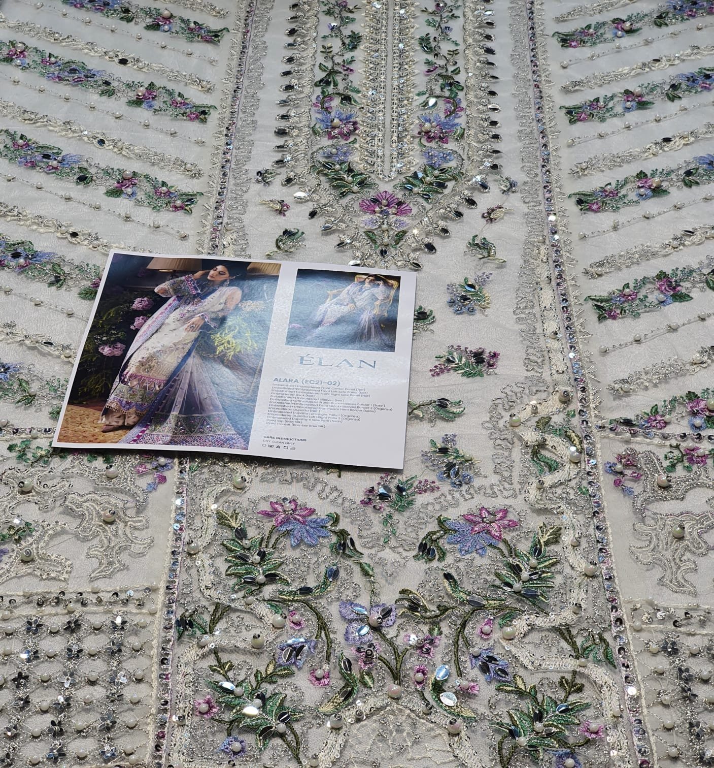 Elan bridal collection master king copy pakistani suit maxi lehnga alara white