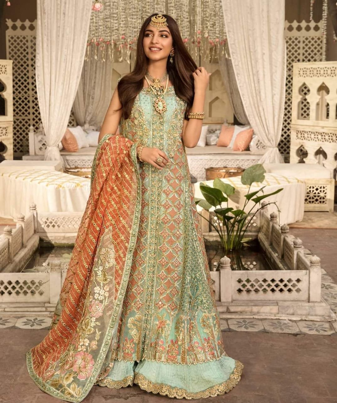 Crimson maya bridal collection master king copy pakistani suit maxi lehnga