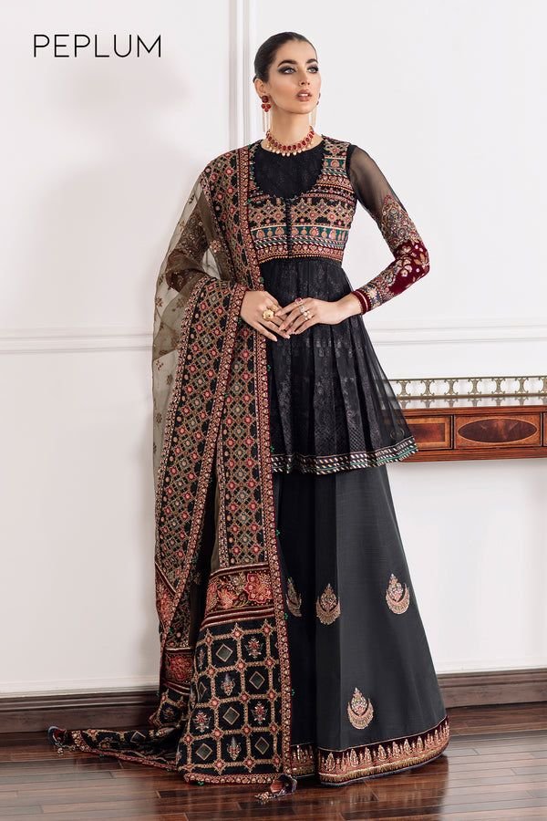 Baroque Black bridal chantelle collection master king copy pakistani suit maxi lehnga