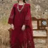 Qalamkar marahil Luxury-Lawn-Collection-2022-kanz reddish maroon pakistani master king copy - qalamkar replica suit