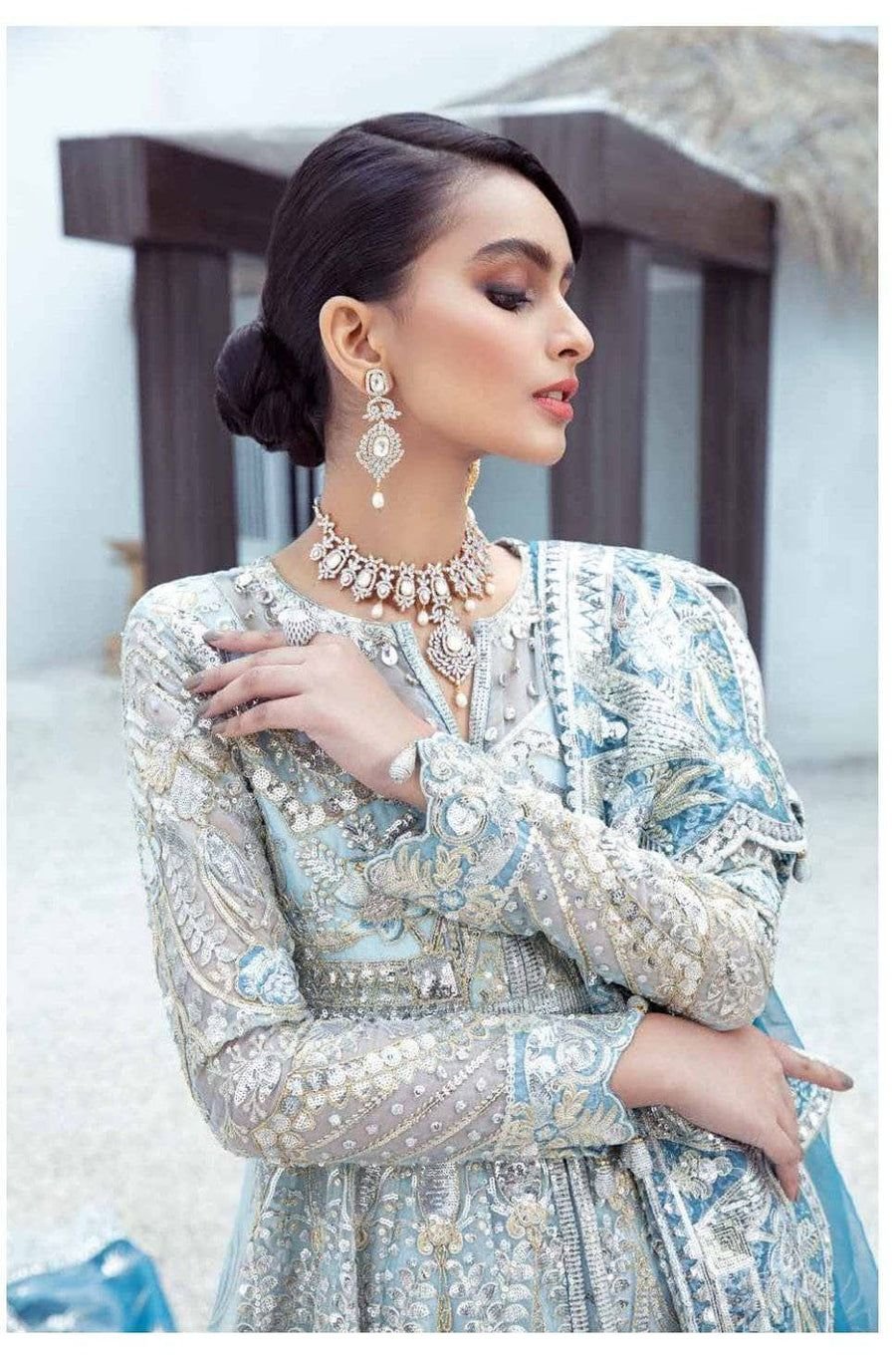 Maryum n maria pakistani master king replica suit wedding maxi ocean drift