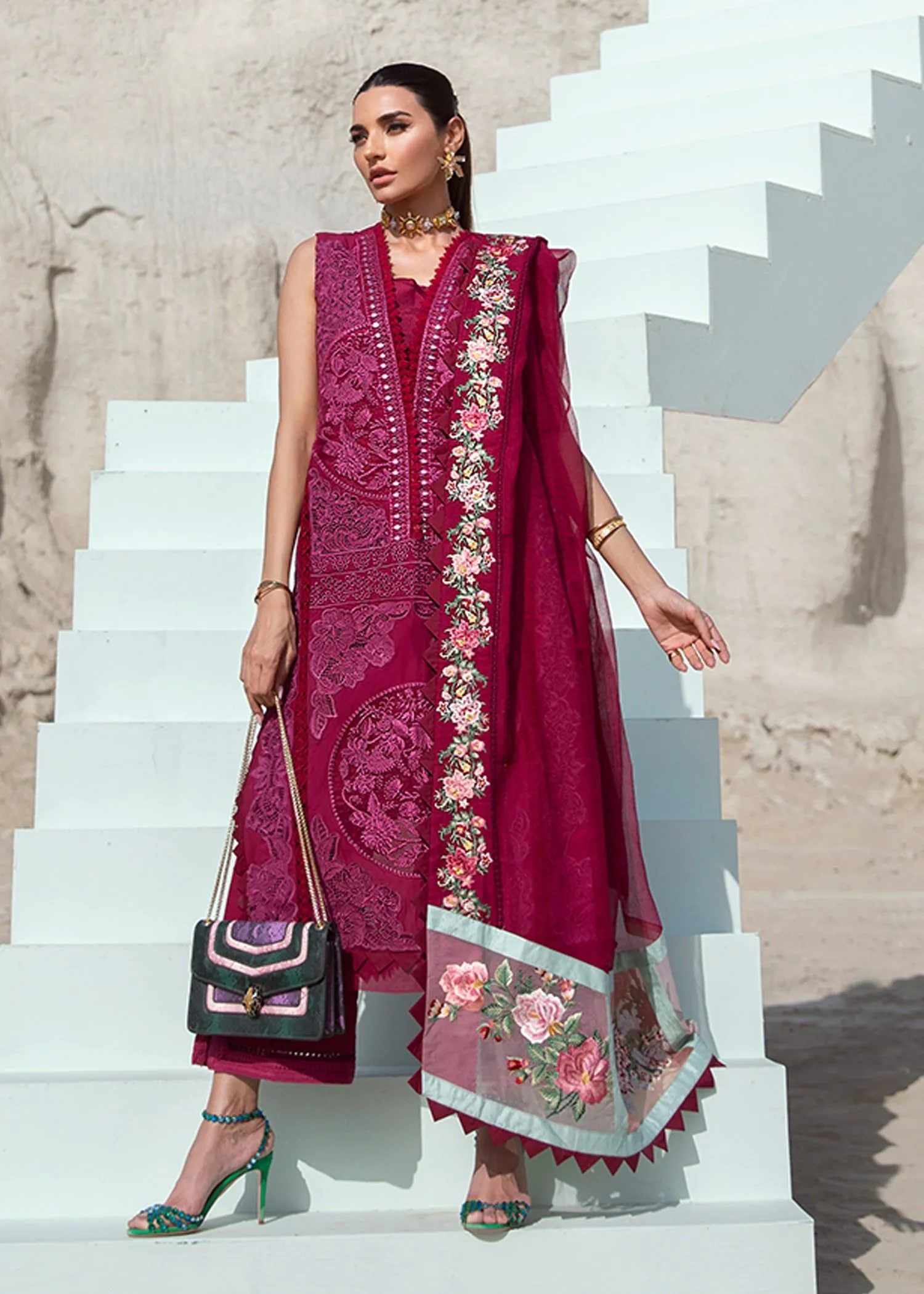 Crimson lawn 2022 luxury collection by saira shakira chikankari schiffili Collection master king replica pakistani suit