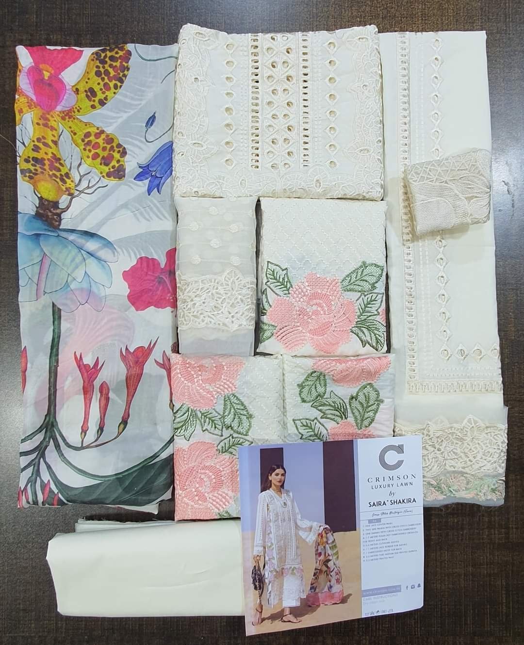 Crimson eid collection 2022 luxury lawn by saira shakira chikankari schiffili Collection master king replica pakistani suit