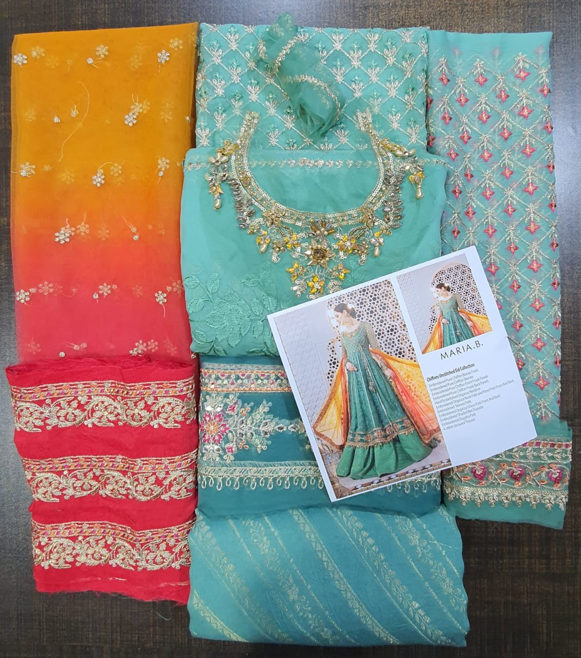 Maria b lehenga eid Collection 2022 master king replica pakistani suit luxury Chiffon wedding wear