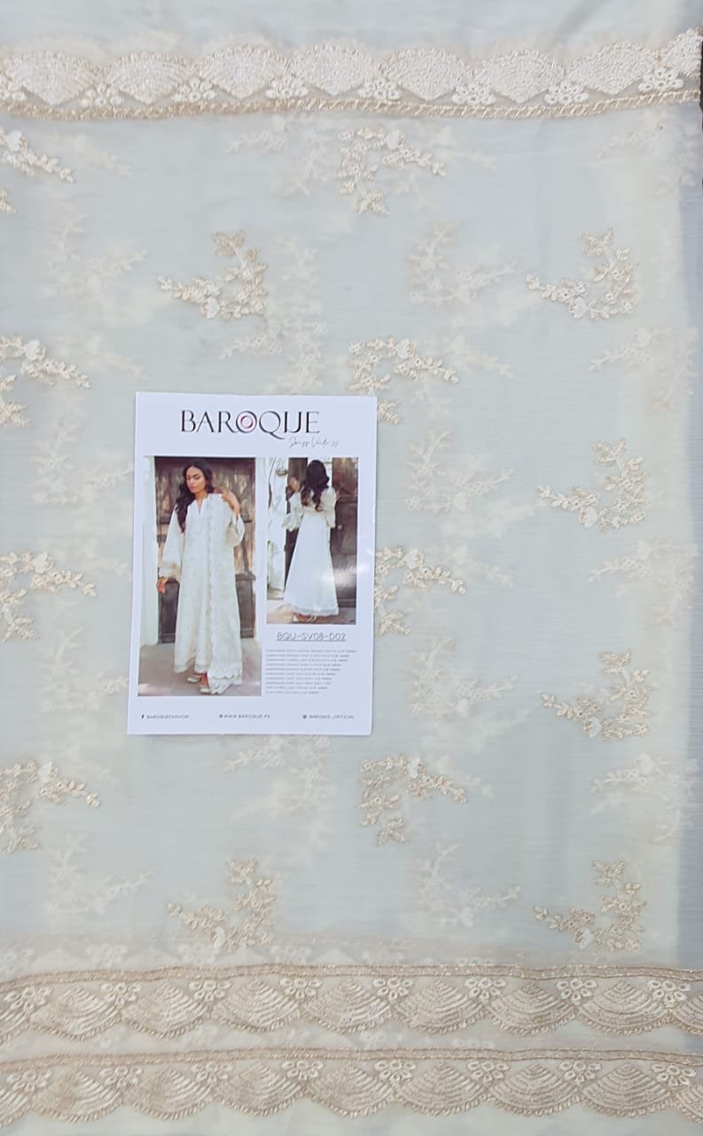 Baroque embroidered luxury summer collection 2022 Lawn master king replica pakistani suit swiss voile luxury lawn