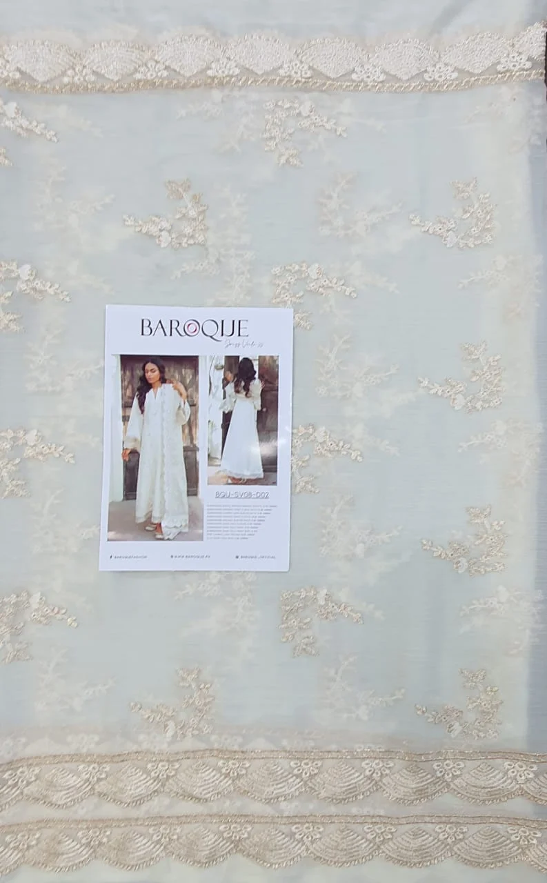 Baroque embroidered luxury summer collection 2022 Lawn master king replica pakistani suit swiss voile luxury lawn