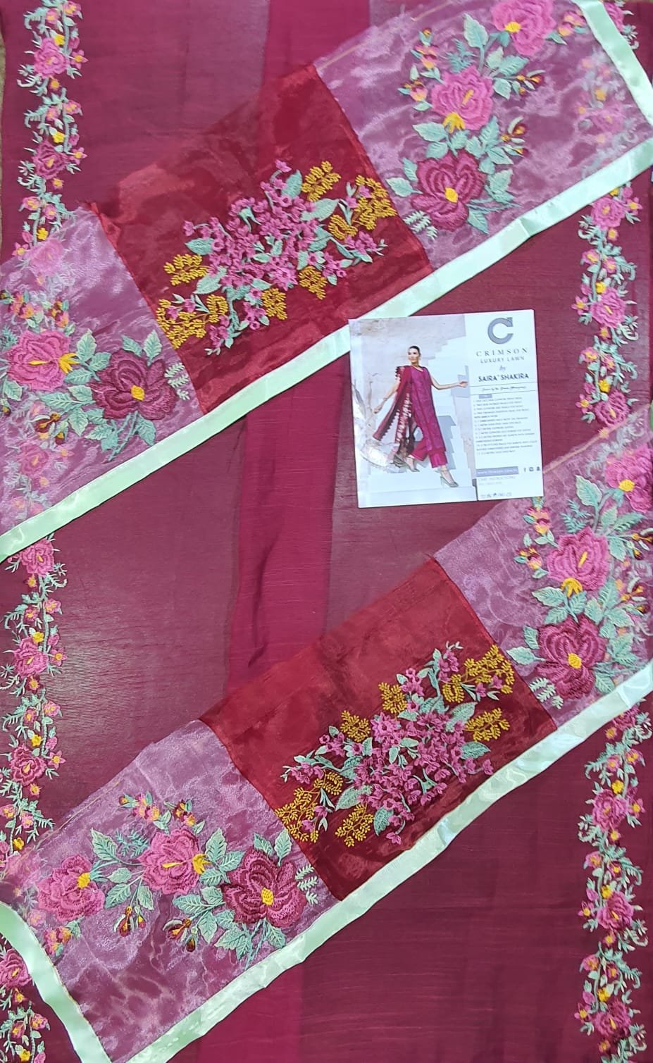 Crimson lawn 2022 luxury collection by saira shakira chikankari schiffili Collection master king replica pakistani suit