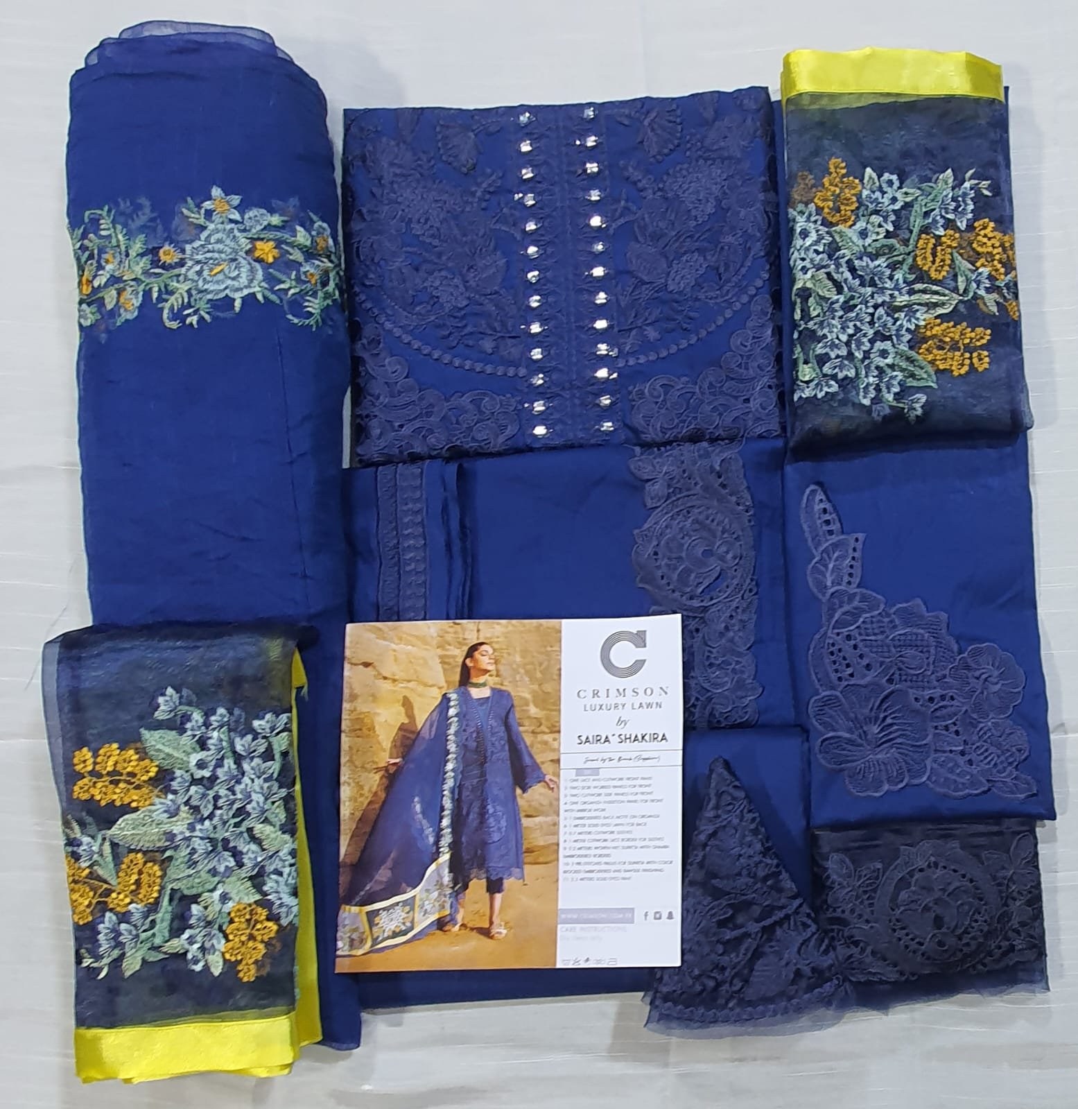 Crimson lawn 2022 luxury collection by saira shakira chikankari schiffili Collection master king replica pakistani suit