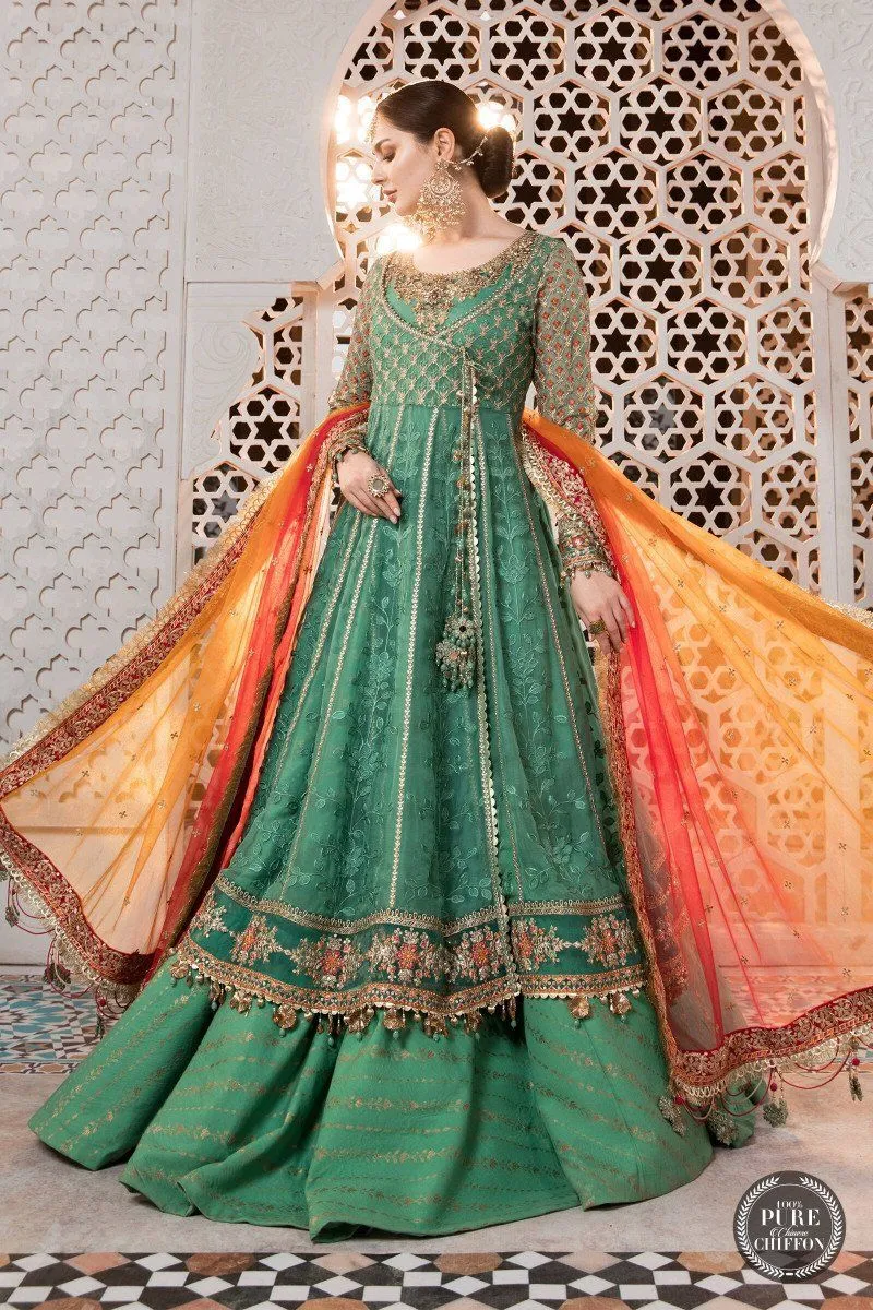 Maria b lehenga eid Collection 2022 master king replica pakistani suit luxury Chiffon wedding wear