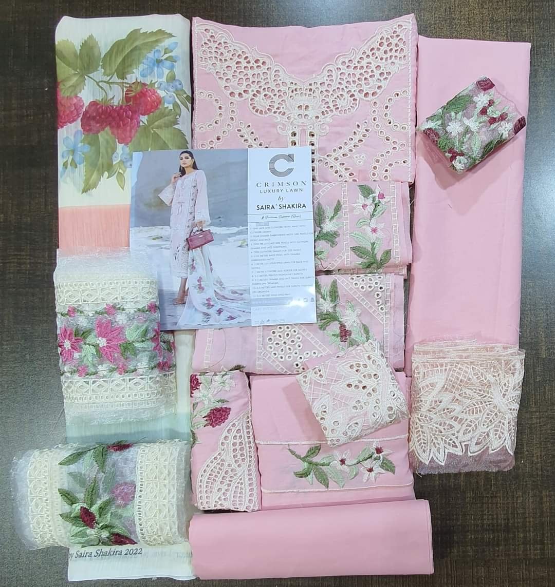 Crimson collection 2022 luxury lawn by saira shakira chikankari schiffili Collection master king replica pakistani suit