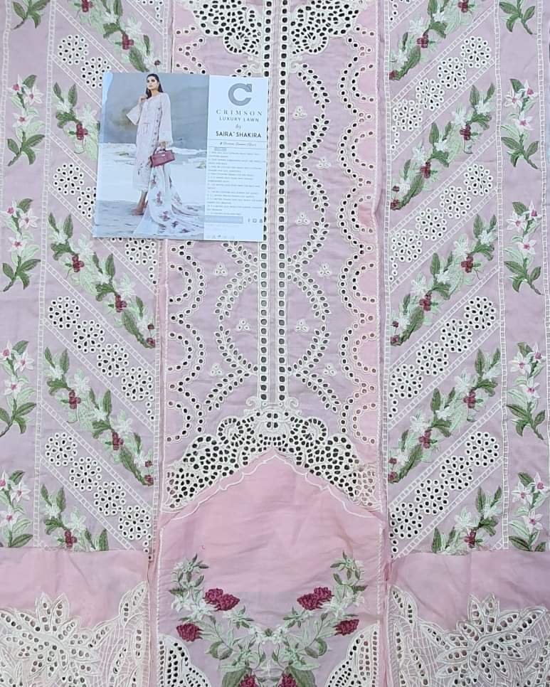 Crimson collection 2022 luxury lawn by saira shakira chikankari schiffili Collection master king replica pakistani suit