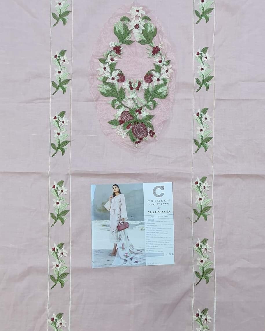 Crimson collection 2022 luxury lawn by saira shakira chikankari schiffili Collection master king replica pakistani suit