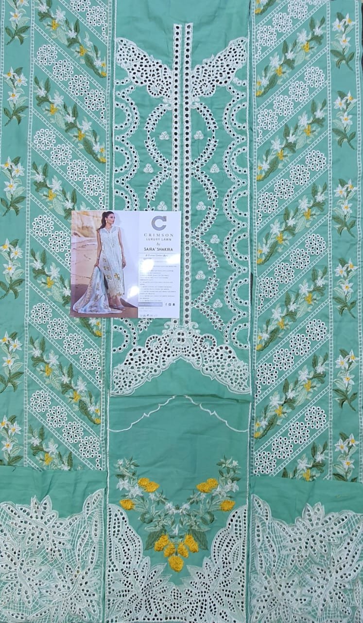 Crimson collection 2022 luxury lawn by saira shakira chikankari schiffili Collection master king replica pakistani suit