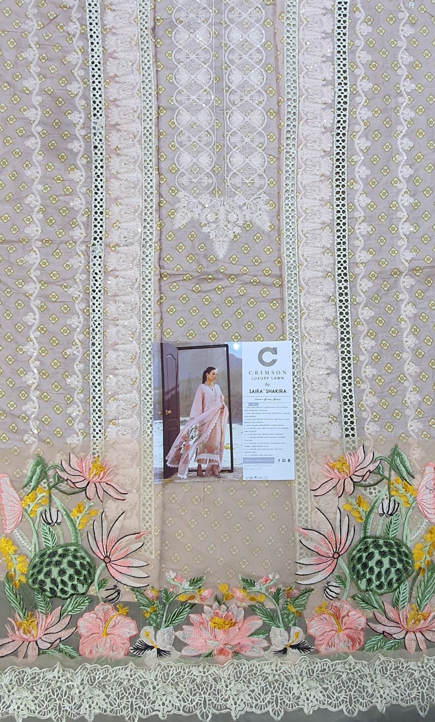 Crimson collection 2022 luxury lawn by saira shakira chikankari schiffili Collection master king replica pakistani suit