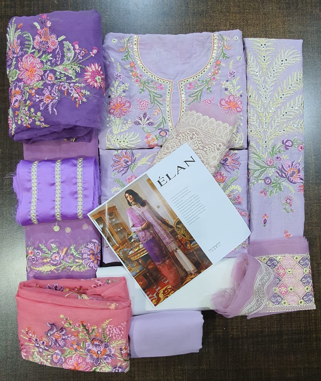 Elan lawn 2022 luxury embroidered Collection master king replica pakistani suit lavender