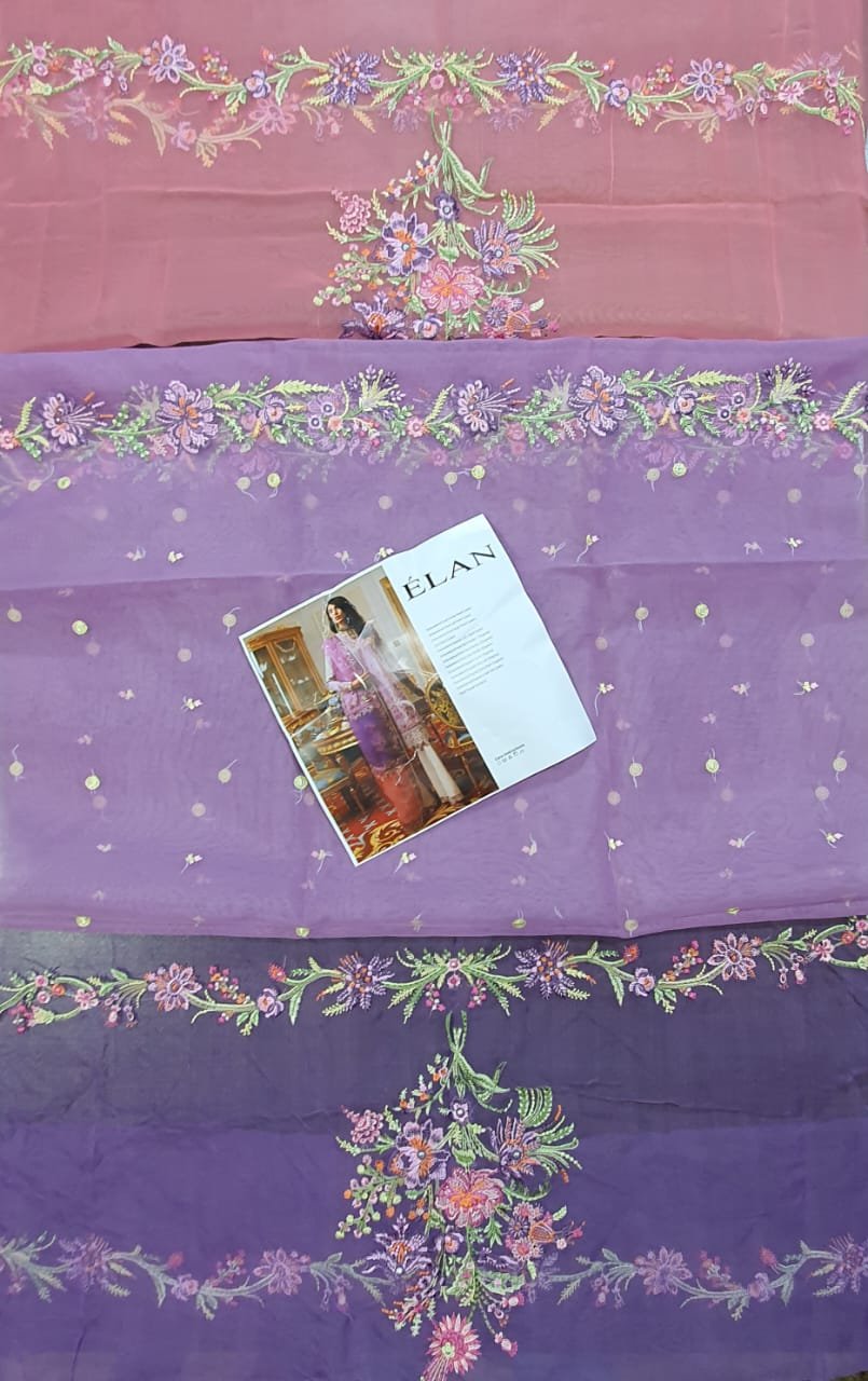 Elan lawn 2022 luxury embroidered Collection master king replica pakistani suit lavender