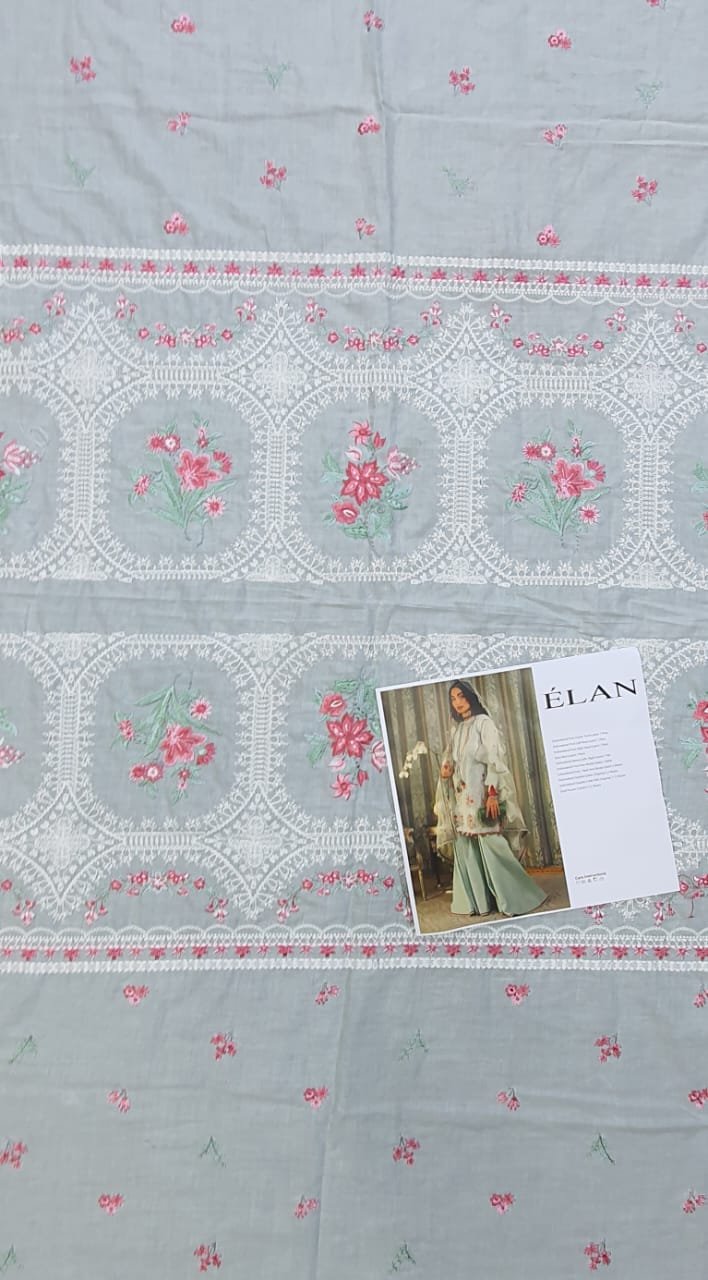 Elan lawn 2022 luxury embroidered Collection master king replica pakistani suit lavender