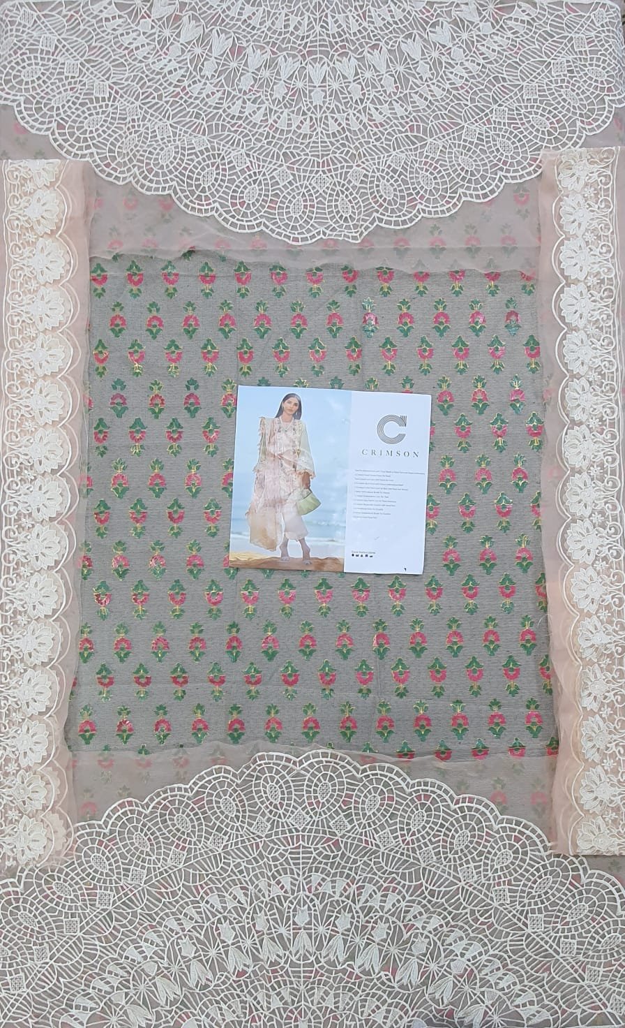 Crimson summer collection 2022 luxury lawn by saira shakira chikankari schiffili Collection master king replica pakistani suit