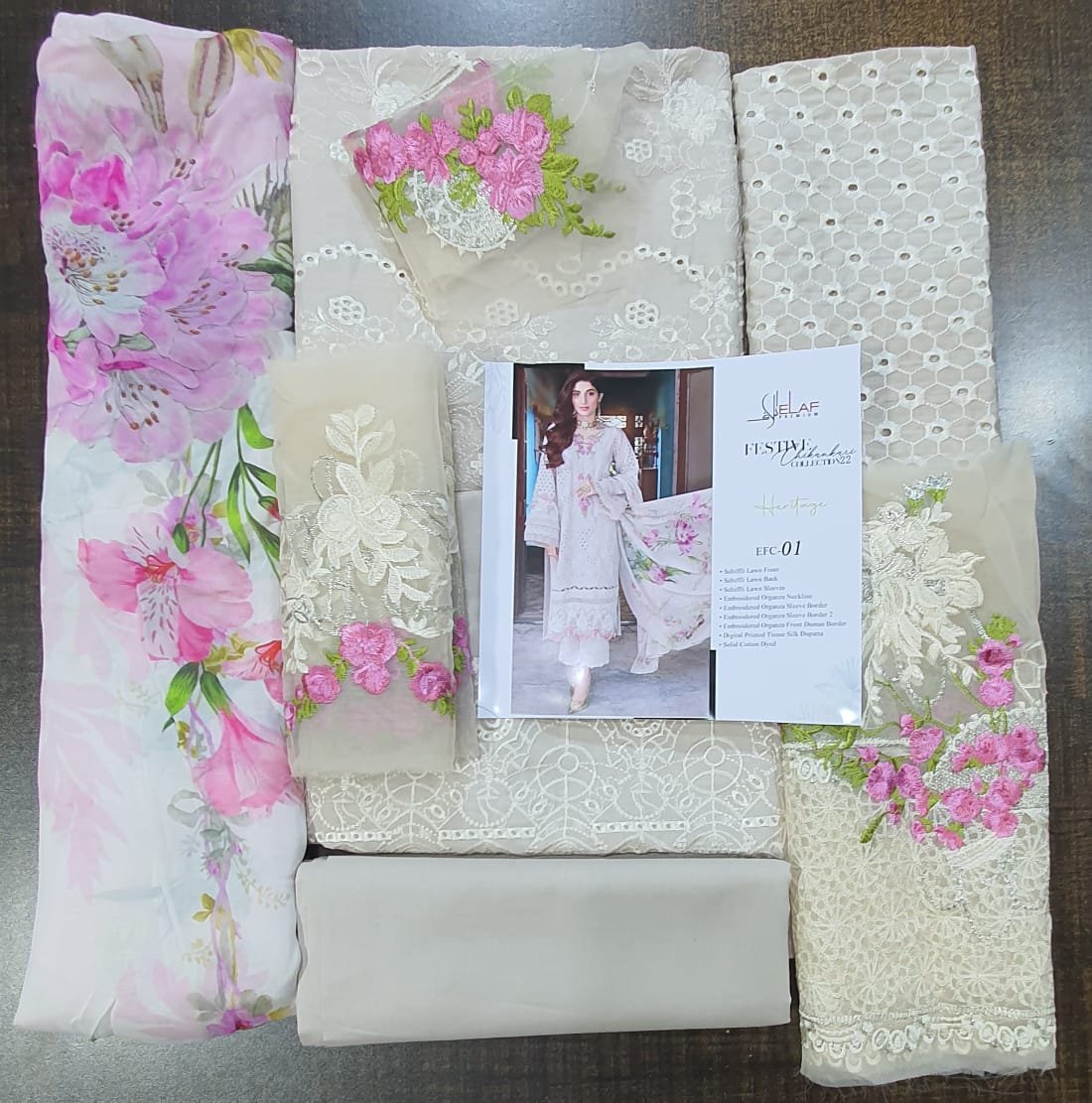 Elaf Festive chikankari 2022 lawn Collection master king replica pakistani suit for sale