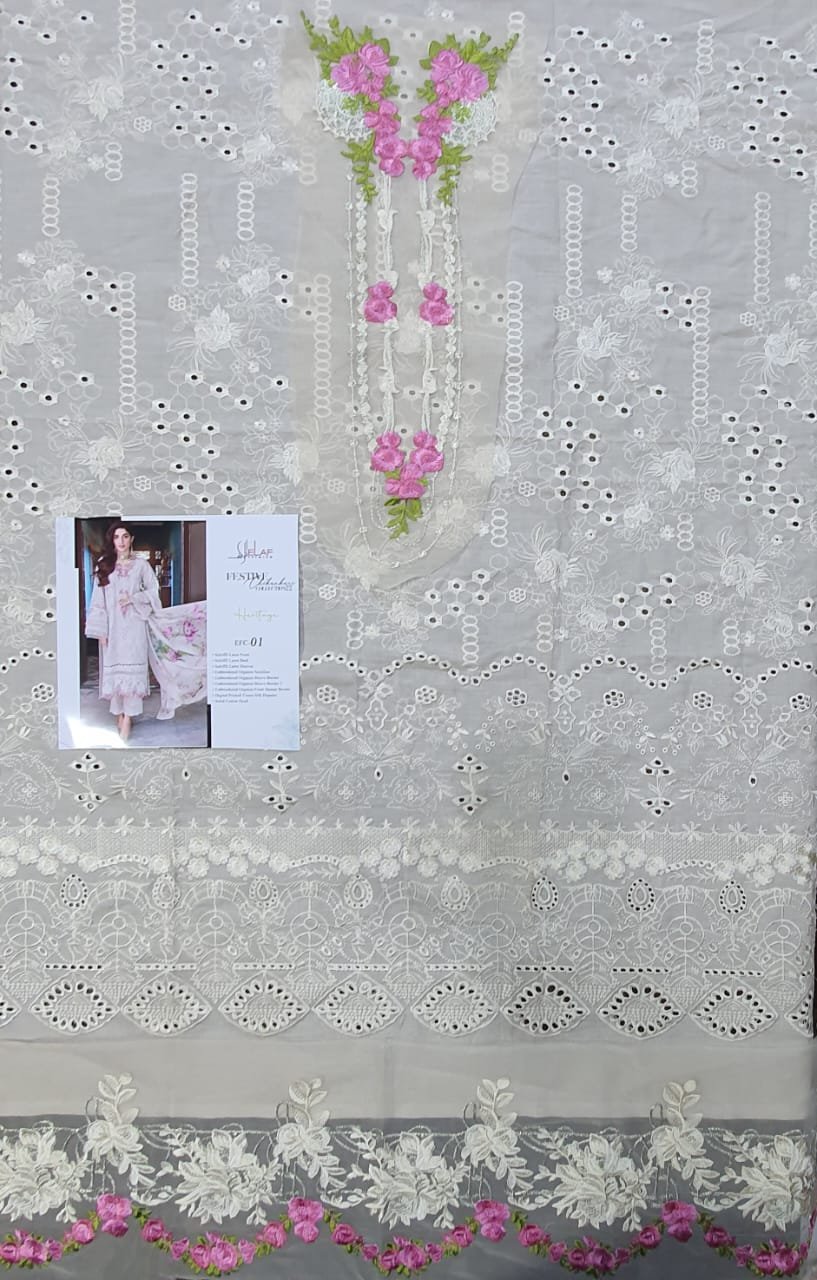 Elaf Festive chikankari 2022 lawn Collection master king replica pakistani suit for sale