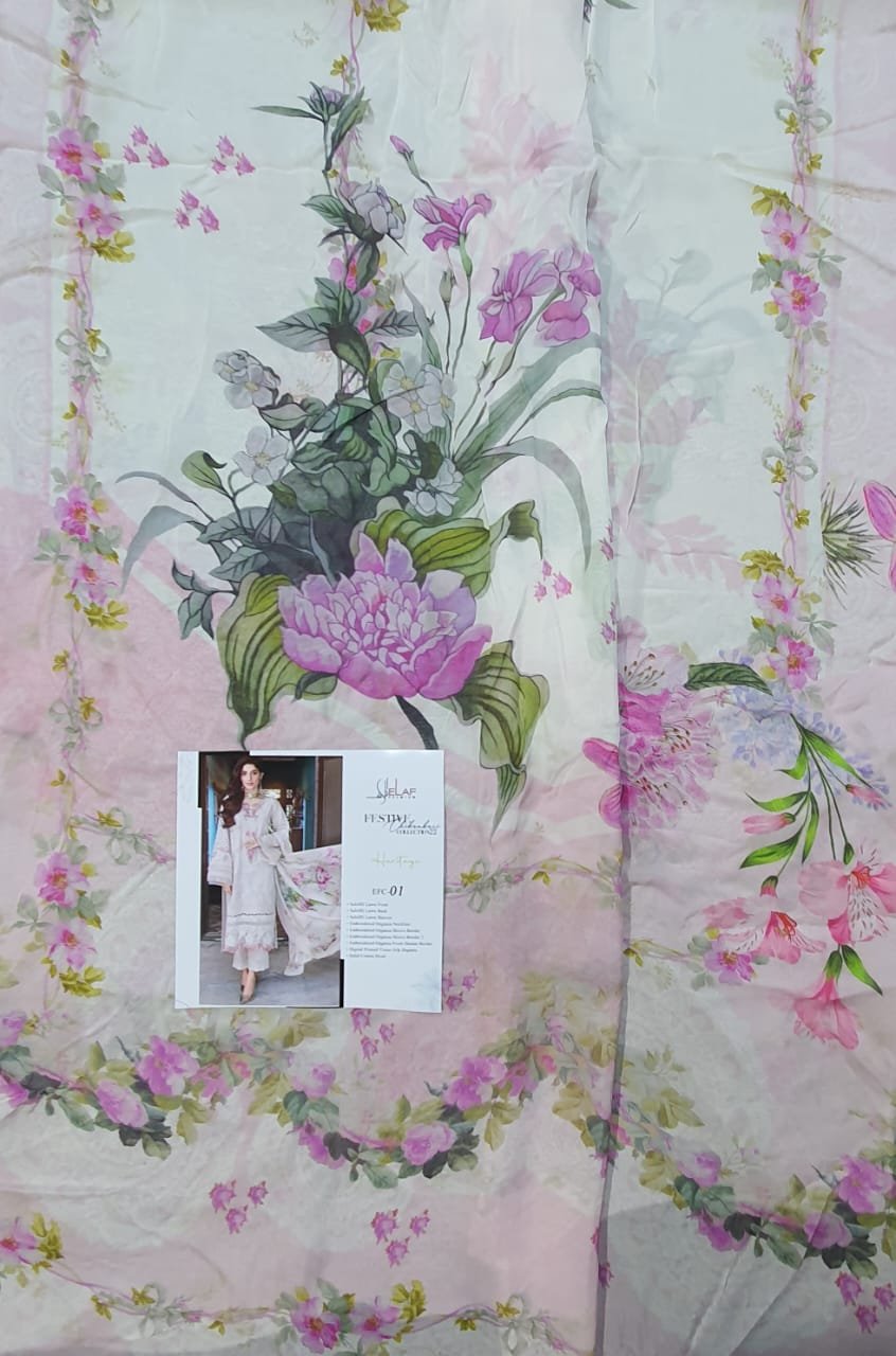 Elaf Festive chikankari 2022 lawn Collection master king replica pakistani suit for sale