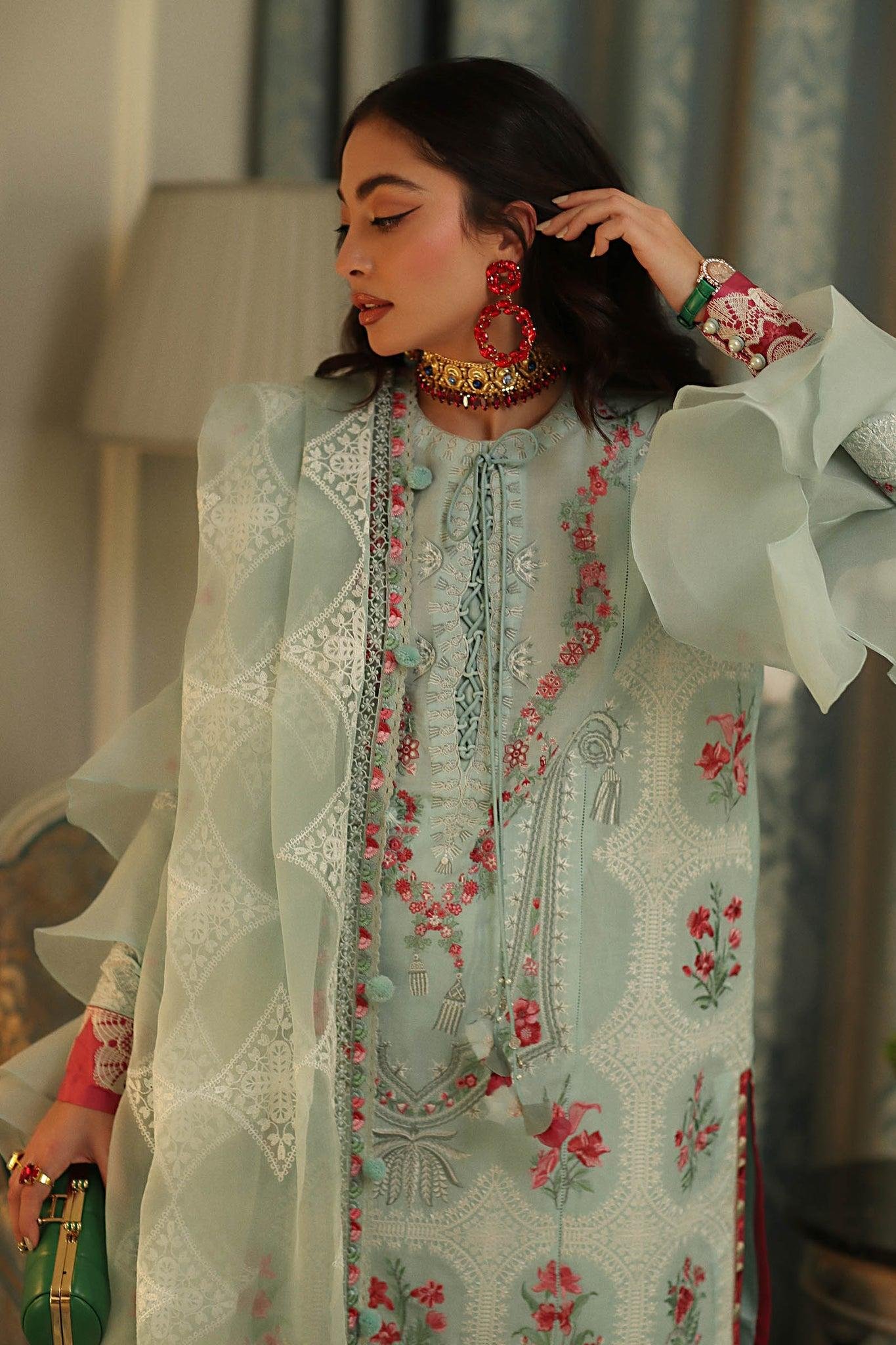 Elan lawn 2022 luxury embroidered Collection master king replica pakistani suit lavender