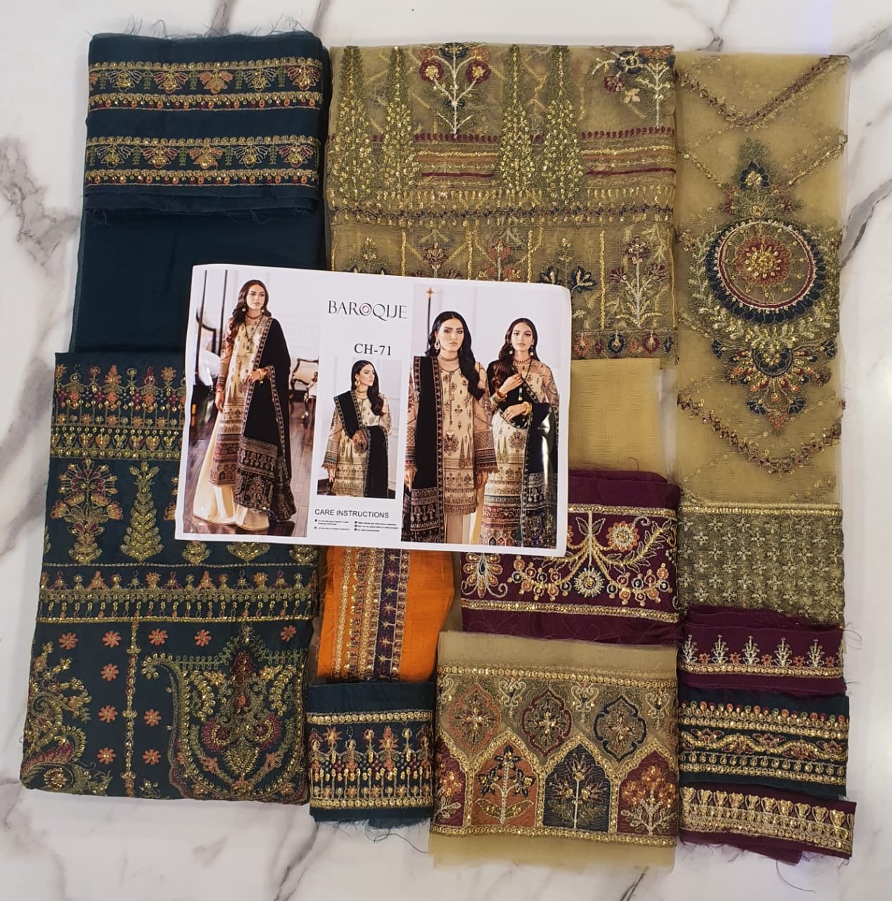 Baroque chiffon chantelle 2022 king replica suit wedding pakistani king replica dress