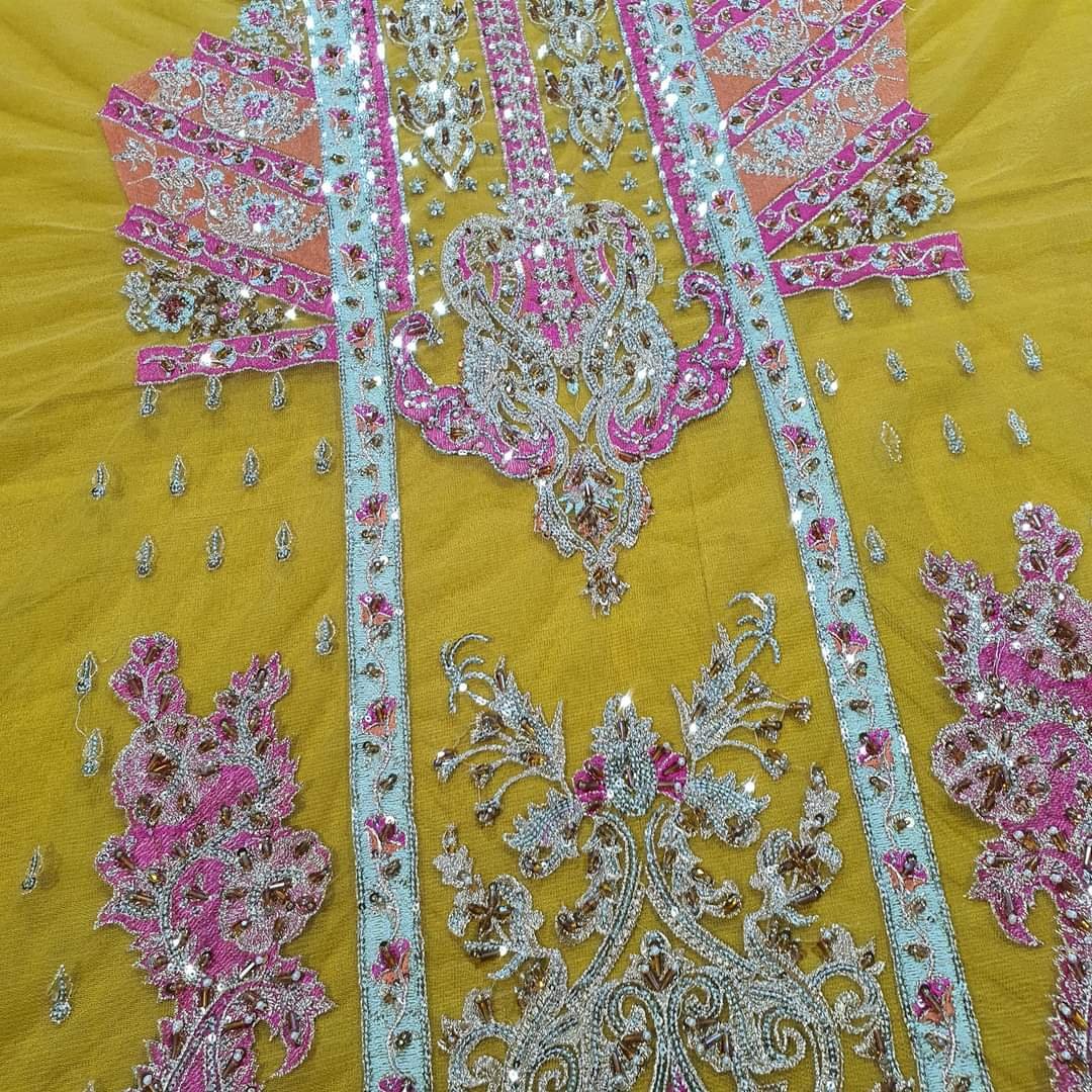 Maryum n maria mehandi dress new collection maxi 2022 chiffon wedding 2022 pakistani master king replica suit maxi