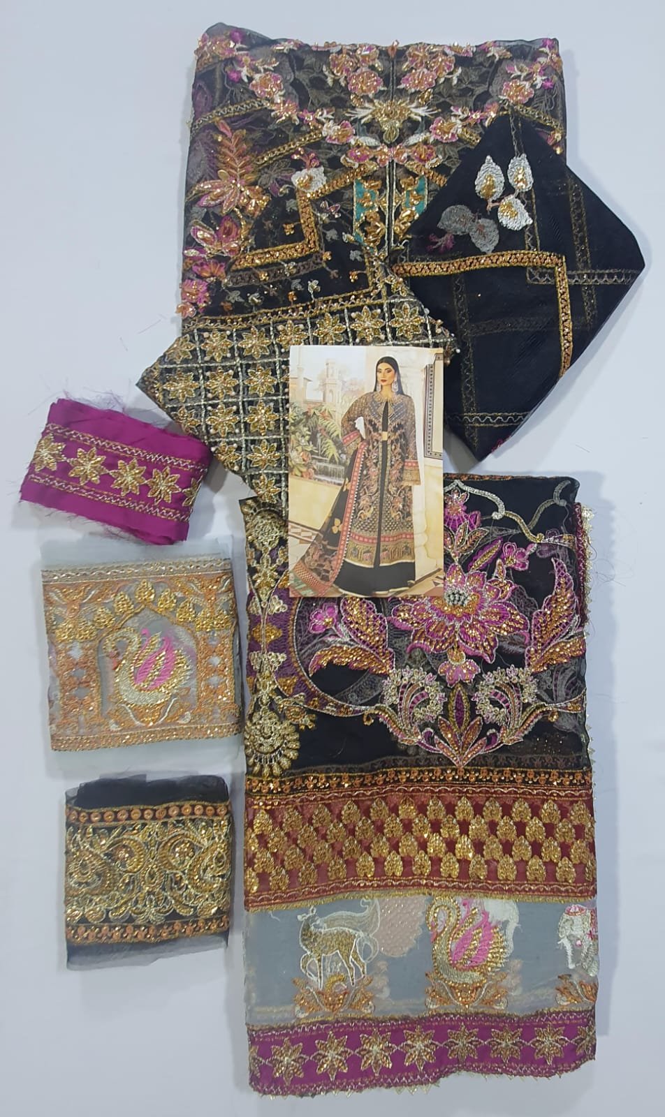 Maryam hussain online wedding black bridal master copy master copy zarlish wedding 2022 pakistani master king replica suit maxi