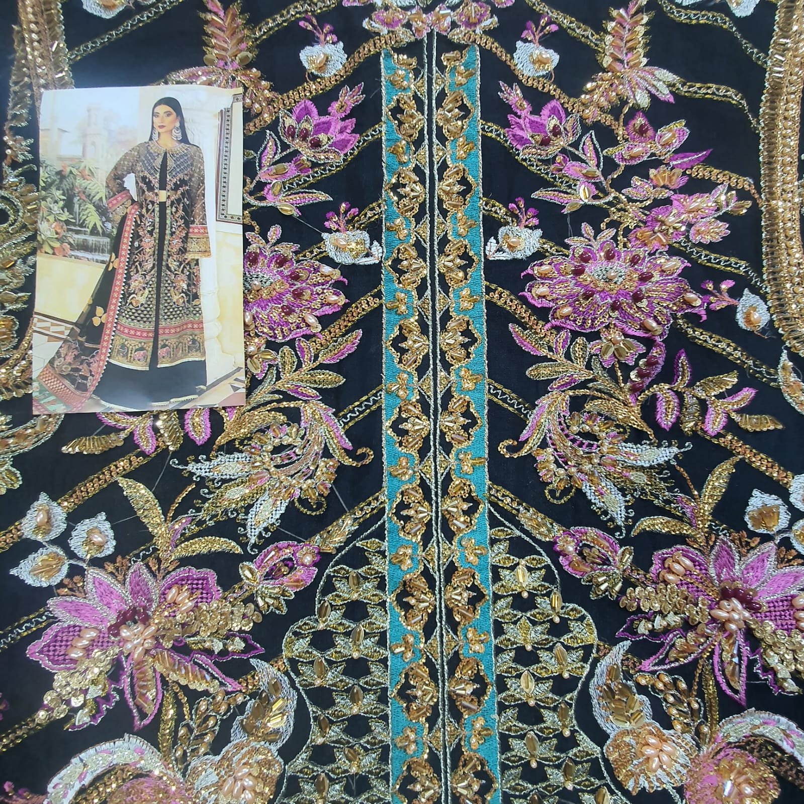 Maryam hussain online wedding black bridal master copy master copy zarlish wedding 2022 pakistani master king replica suit maxi