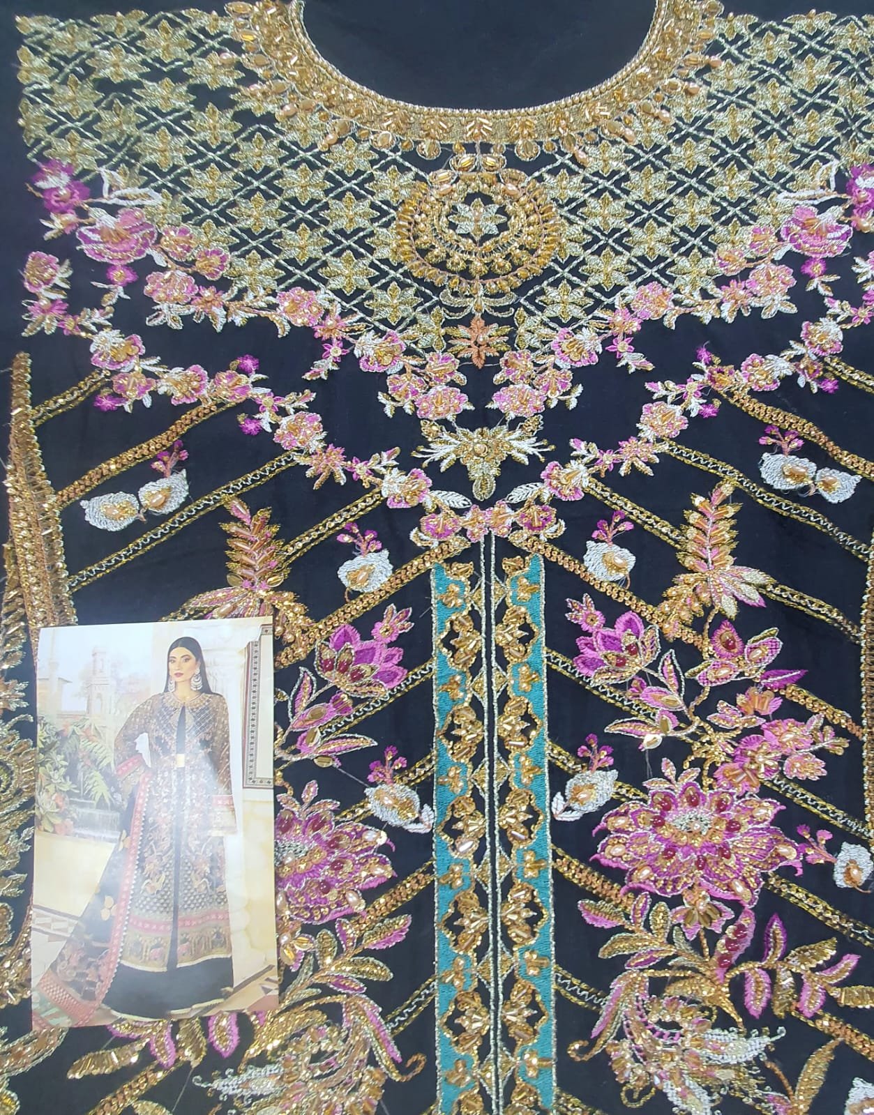 Maryam hussain online wedding black bridal master copy master copy zarlish wedding 2022 pakistani master king replica suit maxi
