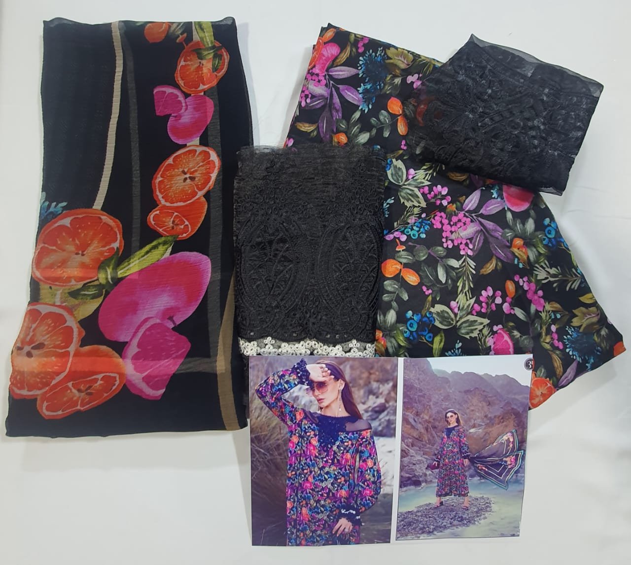 Maria b mprints winter master copy replica online winter collection 2022 linen suit navy blue best quality replica 2022 master replica