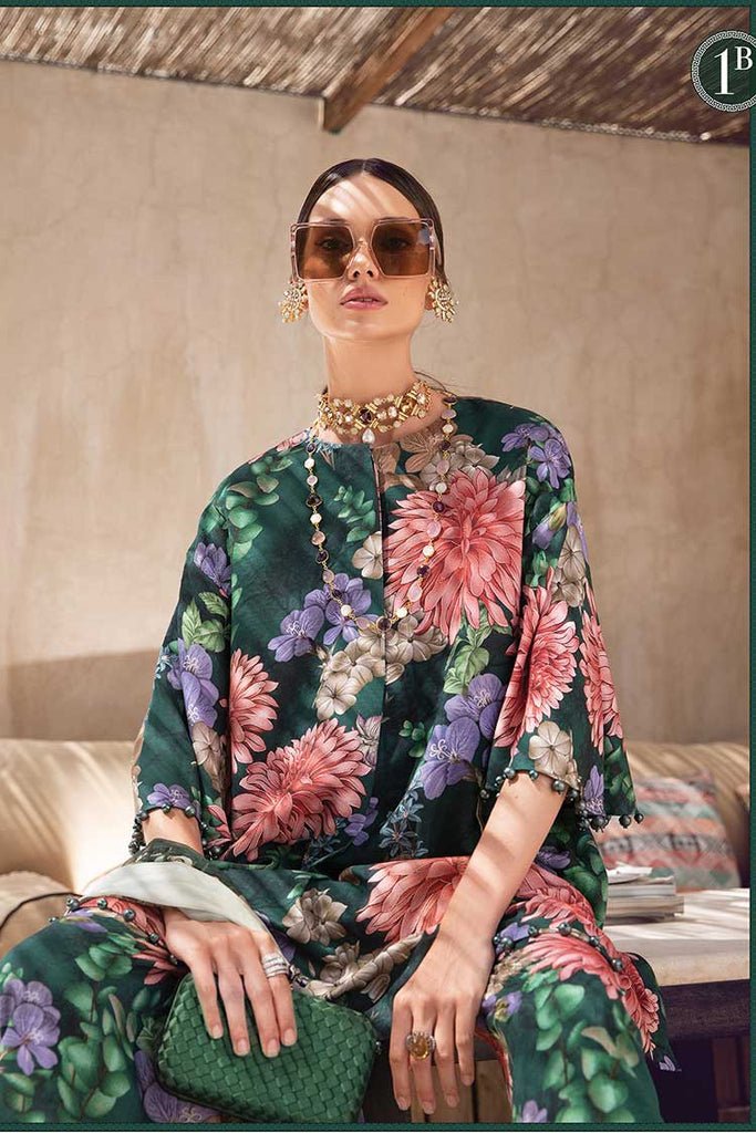 Maria b winter mprints master copy replica online winter collection 2022 linen suit navy blue best quality replica 2022 master replica