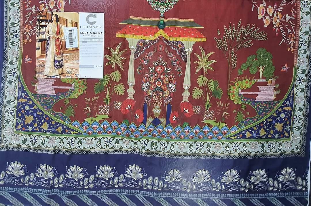 Hania amir Crimson replica By Saira Shakira replica 2022 in karachi fancy handwork collection master replica online best quality 2022 master replica bridal maxi 2022 chiffon wedding 2022 pakistani master king replica suit maxi